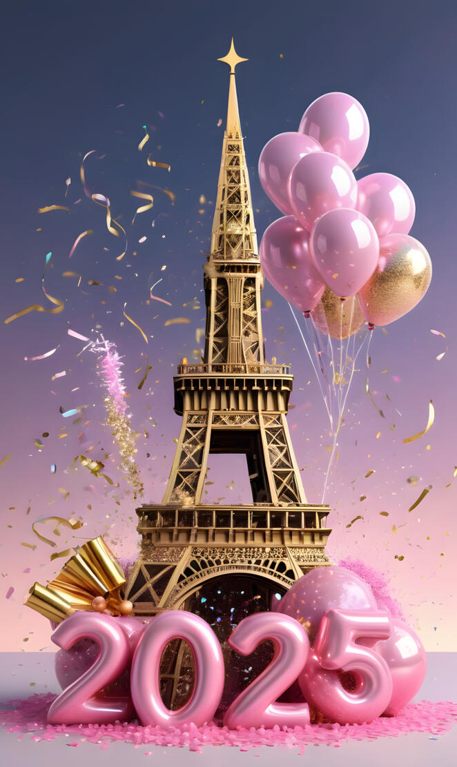 a tower with balloons in front of it