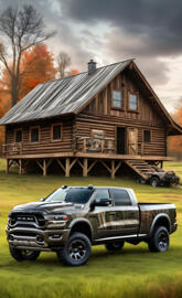 A 2025 Dodge Ram 4x4 Pickup Truck In The Countryside.