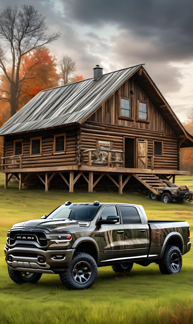 A 2025 Dodge Ram 4x4 Pickup Truck In The Countryside.
