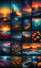 a collage of photos of different types of flowers