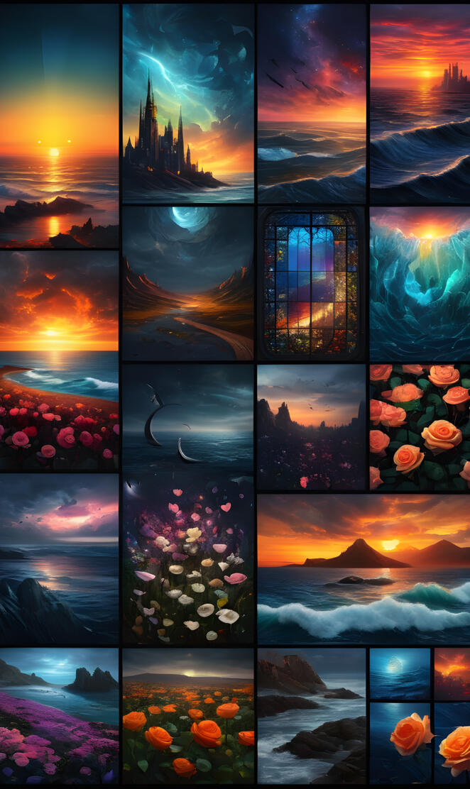 a collage of photos of different types of flowers