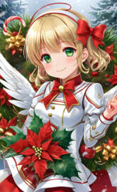 Poinsettia Girl with a Cute Smile