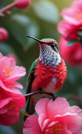 a bird perched on a flower