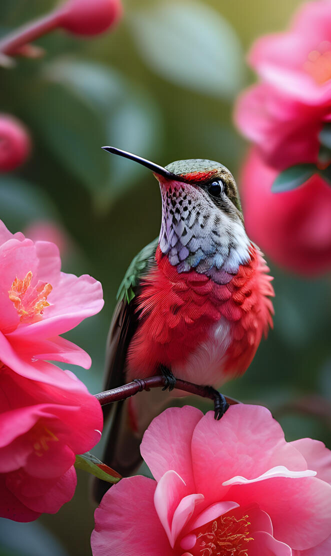 a bird perched on a flower