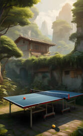 abandoned ping pong table