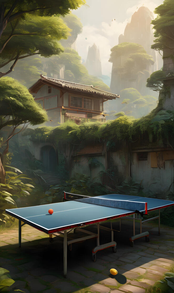 abandoned ping pong table