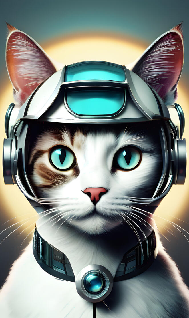 a cat wearing a virtual reality headset