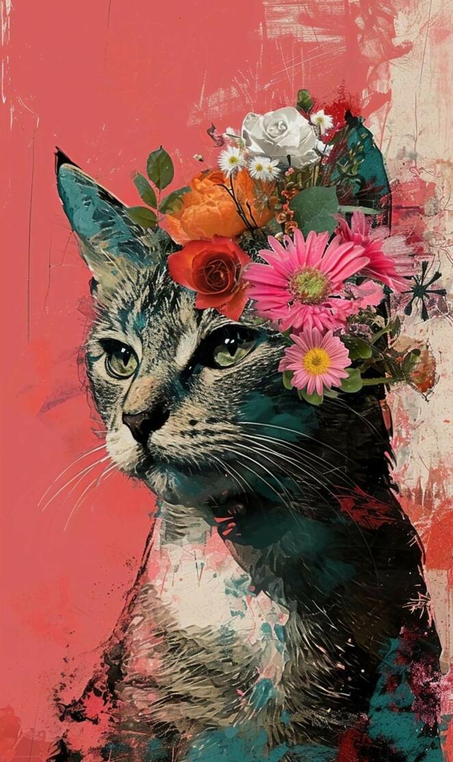 Floral cat
