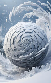 a snowball with a design