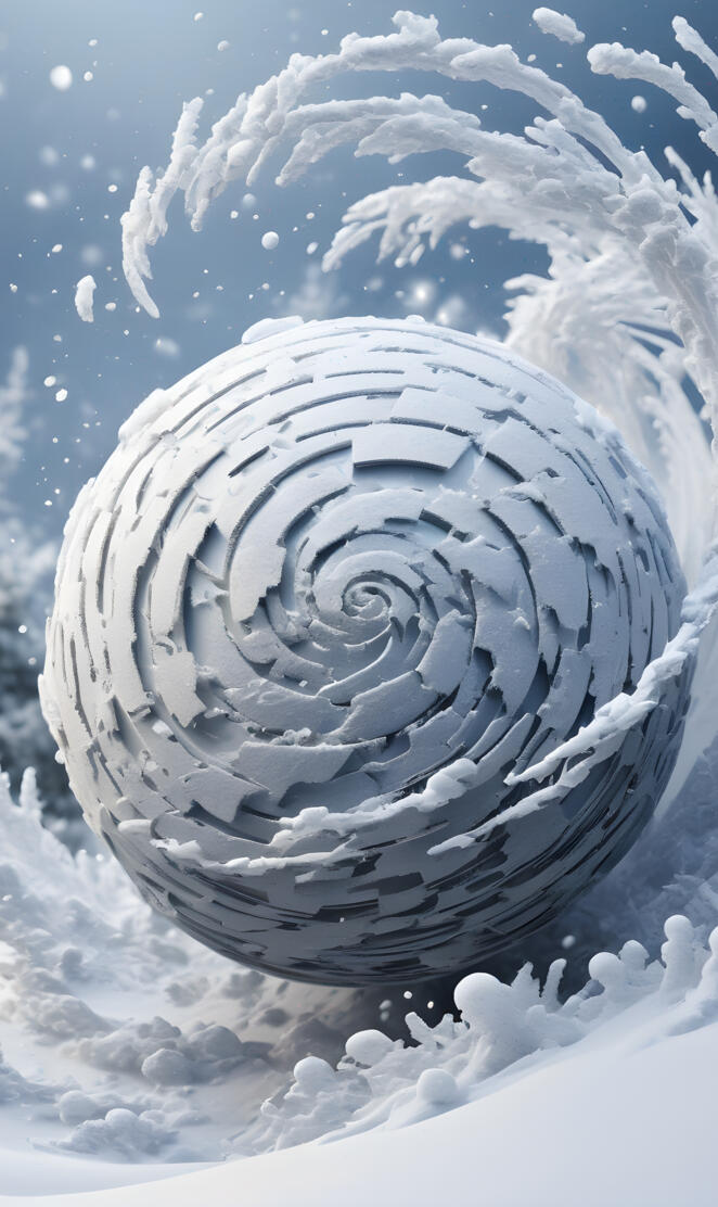 a snowball with a design