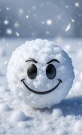 a snowman with a mustache