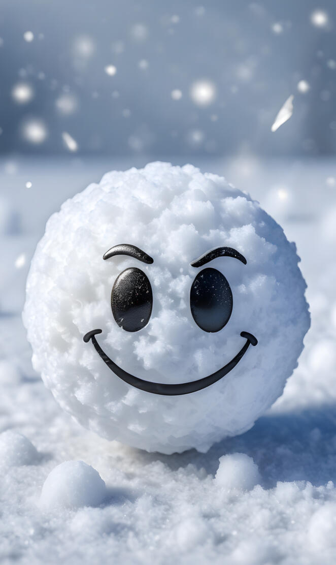 a snowman with a mustache