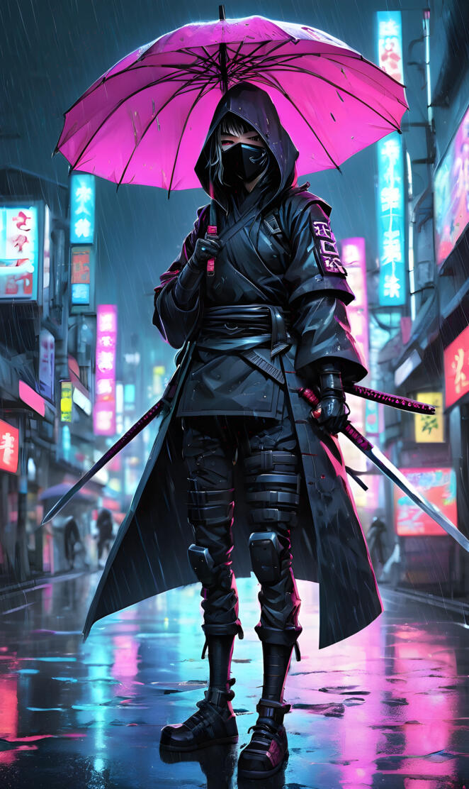 a person in a garment holding an umbrella