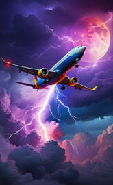 plane on the horizon