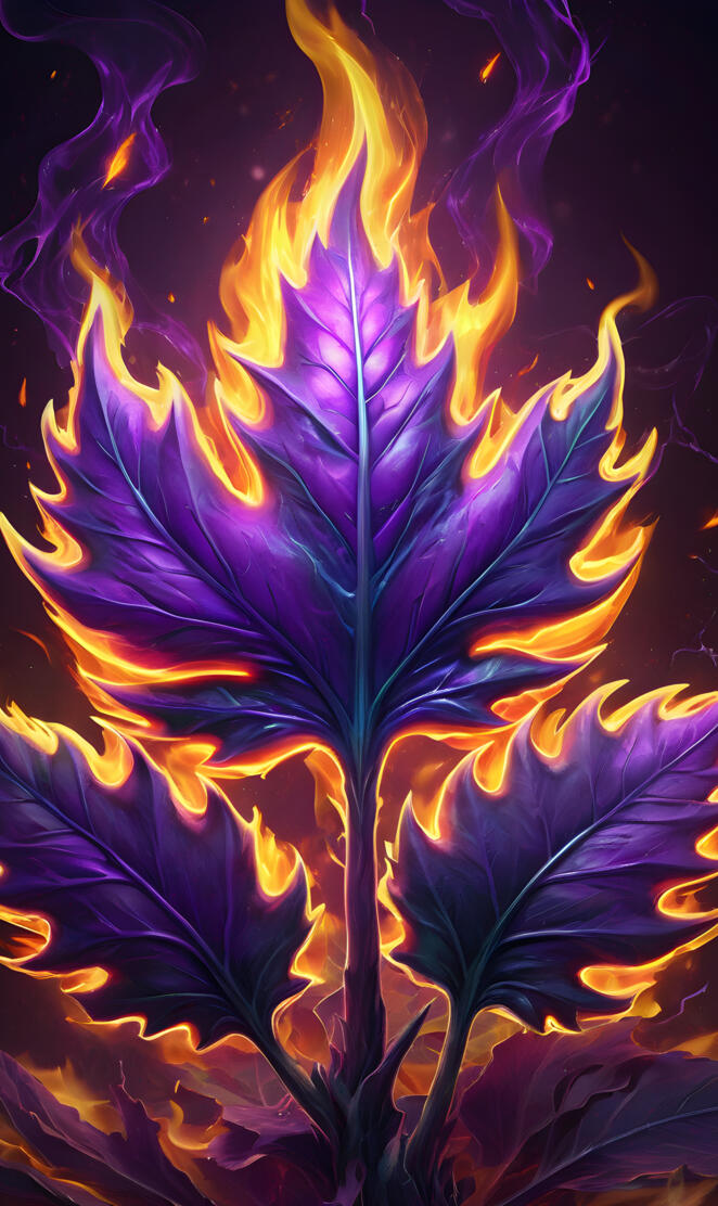 420 leaf on fire