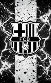 black and white thunder fc barcelona logo