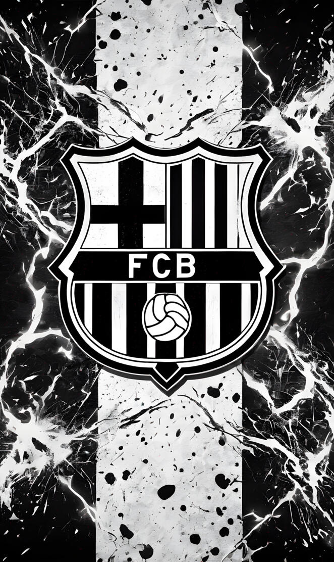 black and white thunder fc barcelona logo