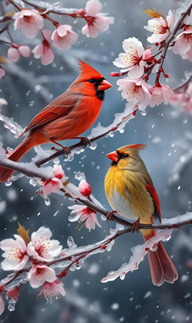 two birds on a branch