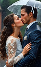 kissing in the rain