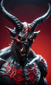 a red and black creature