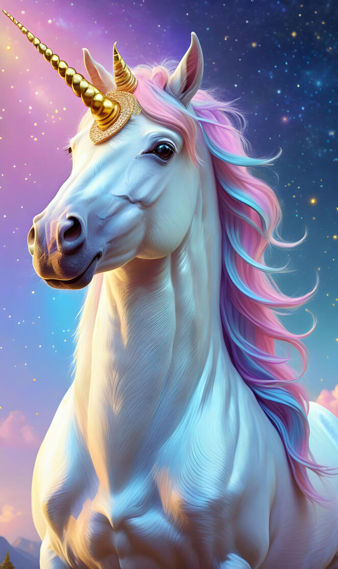 white double horned unicorn