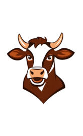 brown cow head logo