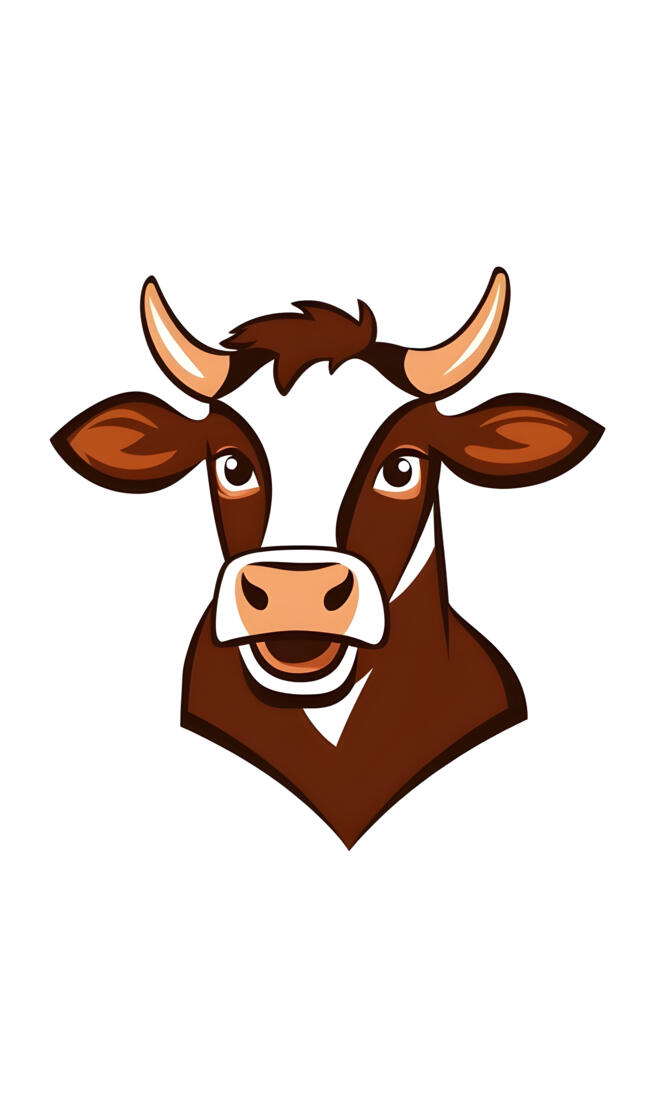 brown cow head logo
