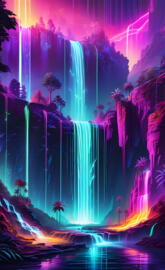 neon waterfalls