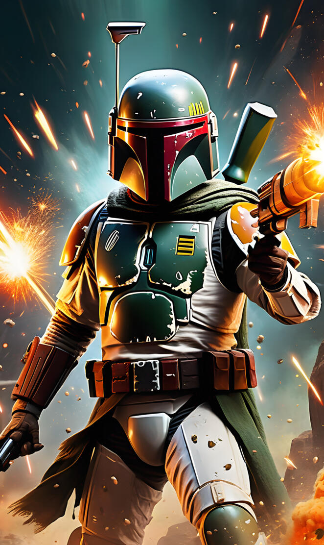 Boba Fett in action