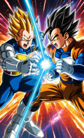 Goku and Vegeta fighting beta
(I tried)