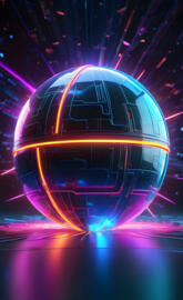 a neon coloured sphere