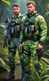 steampunk Isabella characters protective suits