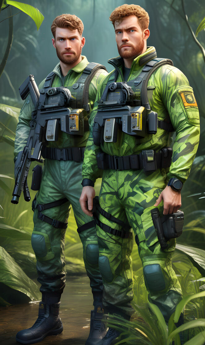 steampunk Isabella characters protective suits