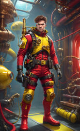 steampunk Isabella characters protective suits