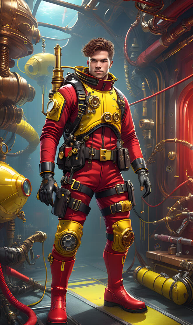 steampunk Isabella characters protective suits