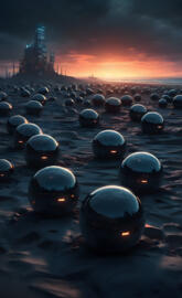 Dark Sci-fi Glass Beach Balls