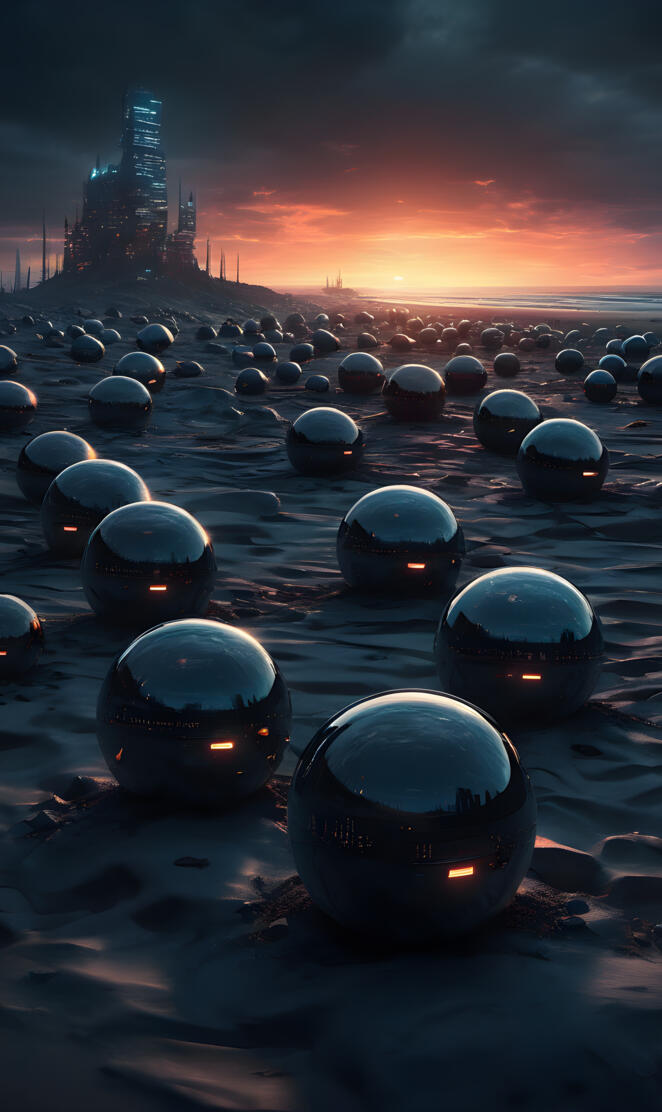Dark Sci-fi Glass Beach Balls