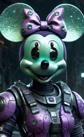 glittering noen sci-fi Minnie mouse