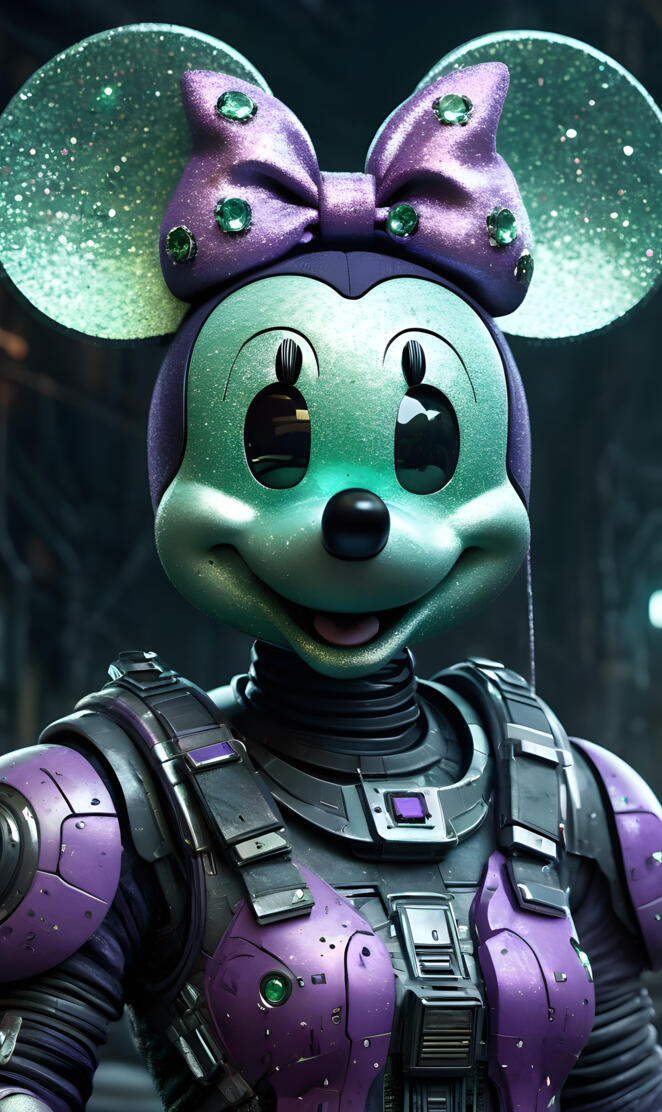glittering noen sci-fi Minnie mouse