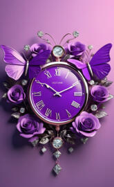 a purple clock