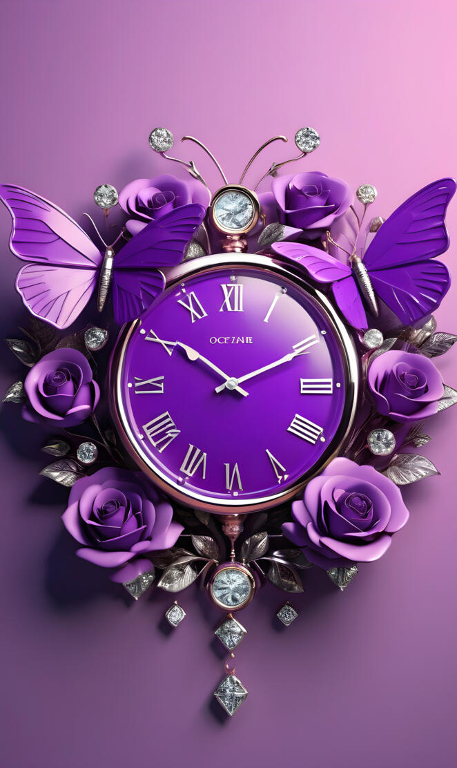 a purple clock