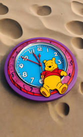 a clock on the floor