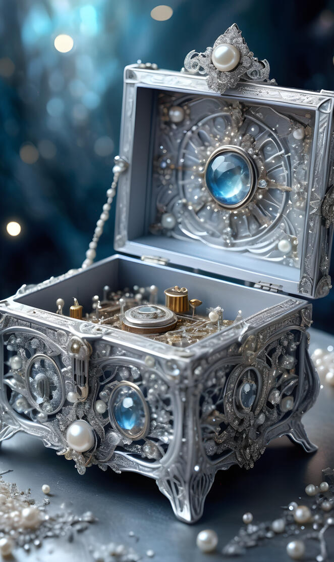 beautiful gem encrusted music box