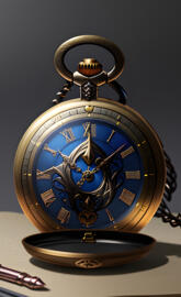 blue pocket watch
