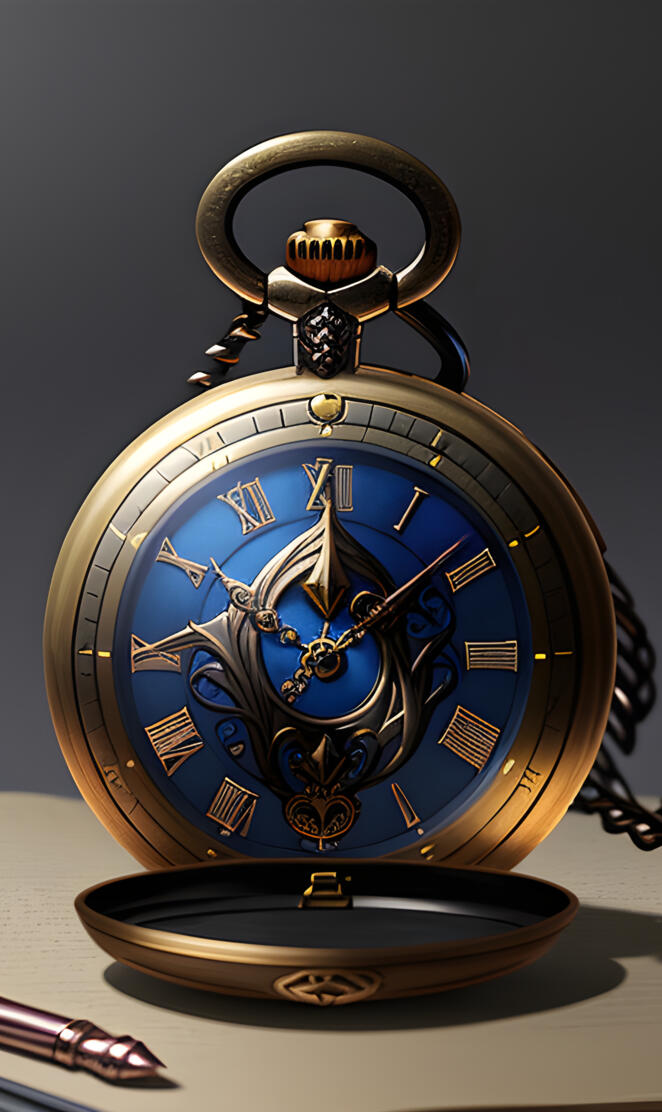 blue pocket watch