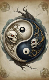 Skulls Yin Yang Chinese