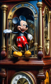a clock with a cartoon character on it