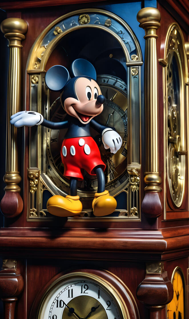 a clock with a cartoon character on it