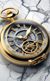 a gold and black clock