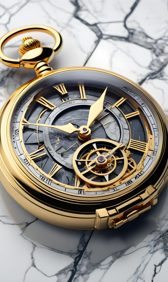 a gold and black clock